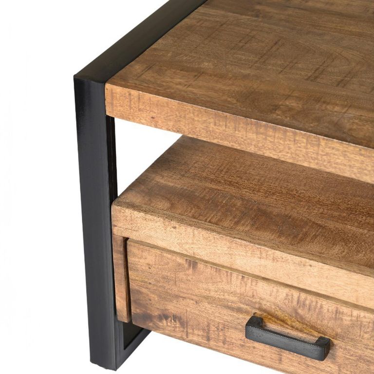 Nairobi TV Unit - 2 Drawer - 120cm - Small - Natural - Rustic Mango Wood