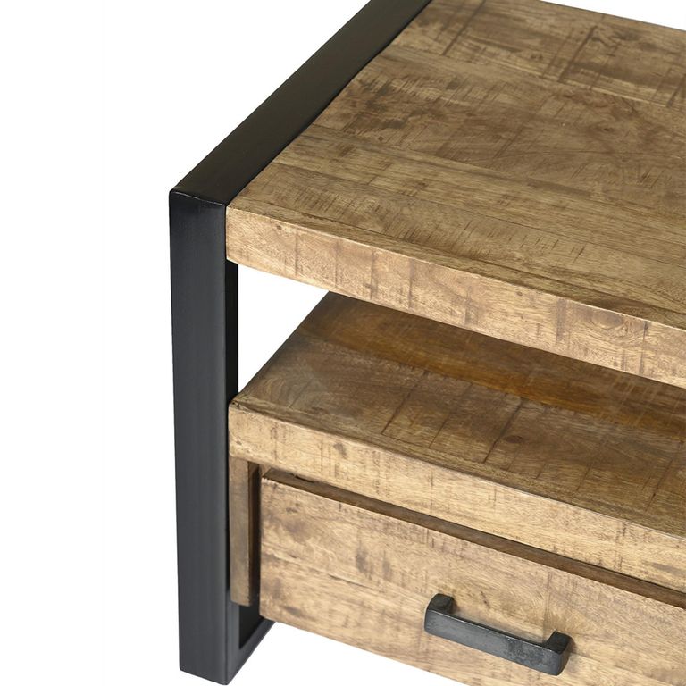 Nairobi TV Unit - 3 Drawer - 150cm - Medium - Natural - Rustic Mango Wood