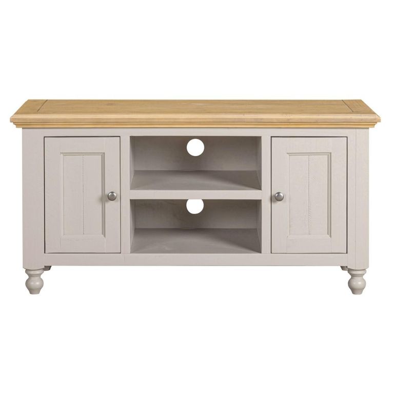 Chateau Standard TV Unit - 2 Door - Grey Painted - Pine