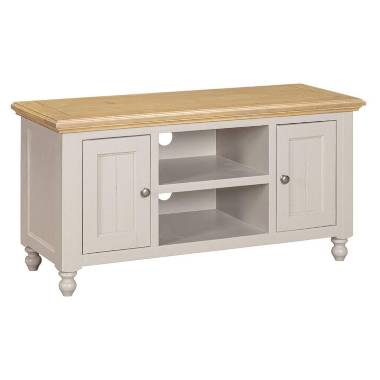 Chateau Standard TV Unit - 2 Door - Grey Painted - Pine