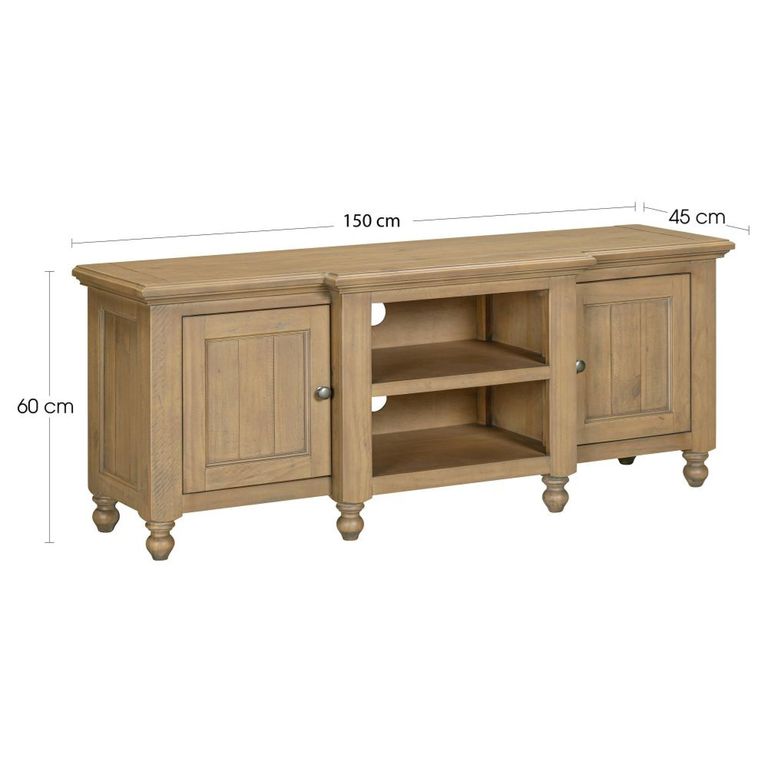 Chateau TV Unit - 2 Door - Large - Natural - Rustic Pine