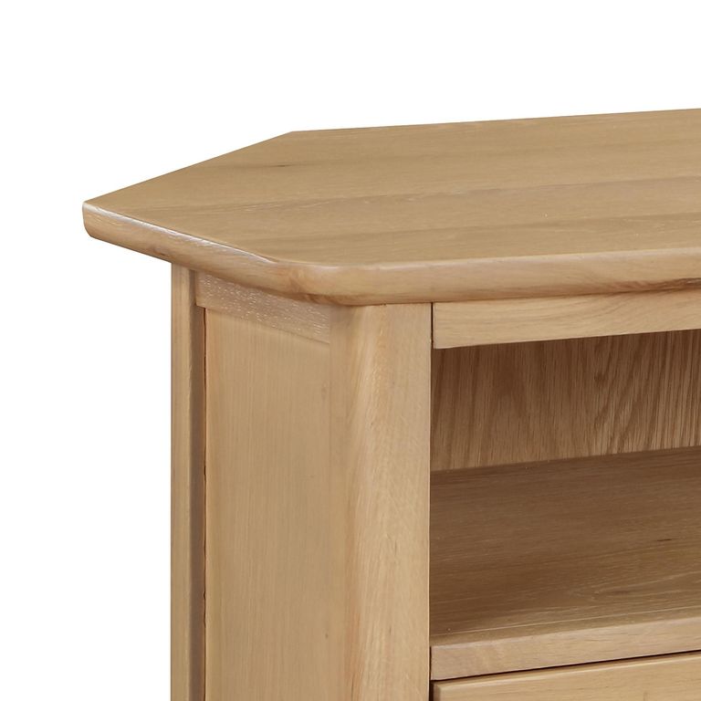 Cotswold Oak Corner TV Unit - 2 Drawer - Natural