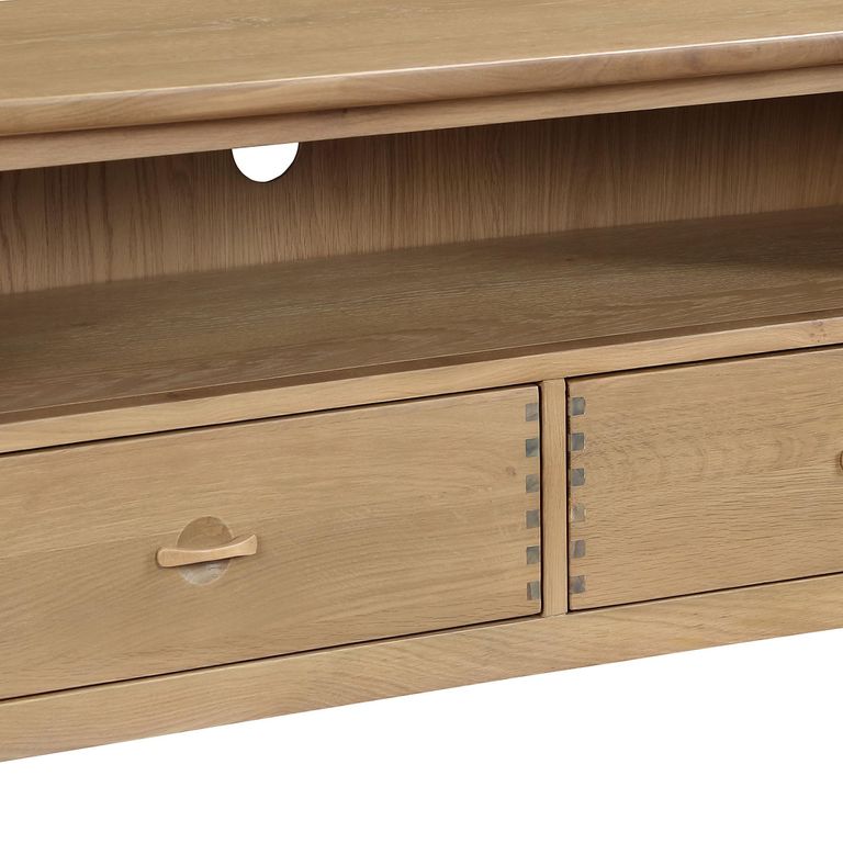 Cotswold Oak TV Unit - 2 Drawer - Natural