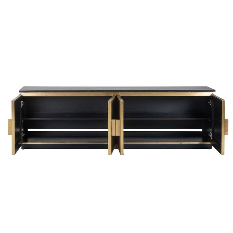 Ironville Brass Ribbed Extra Large TV Unit