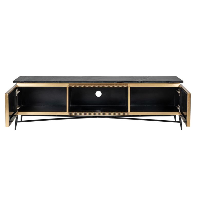 Ironville Brass Ribbed Large TV Unit