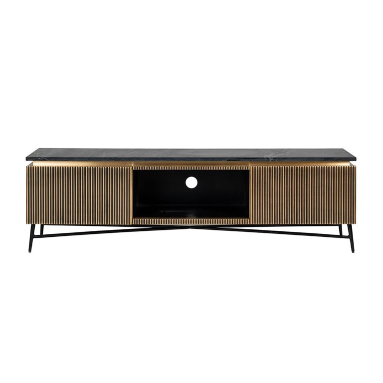Ironville Brass Ribbed Large TV Unit