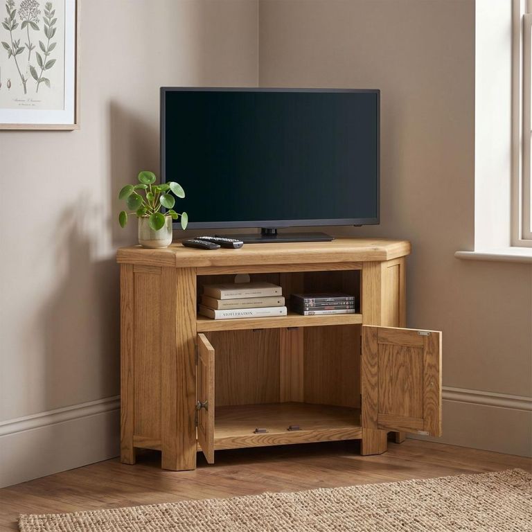 Dorchester Corner TV Unit - 2 Door - Rustic Oak