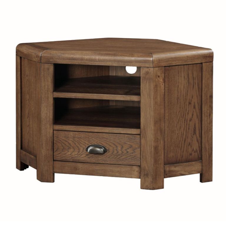 Oakridge Corner TV Unit - 1 Drawer - Dark Oak