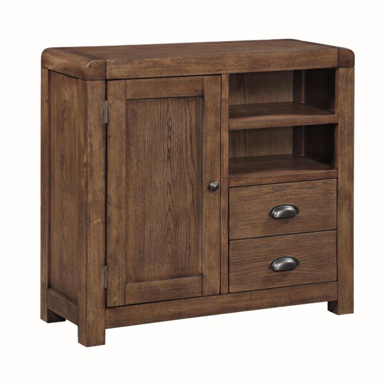 Oakridge Media Unit - 1 Door - 2 Drawer - Dark Oak