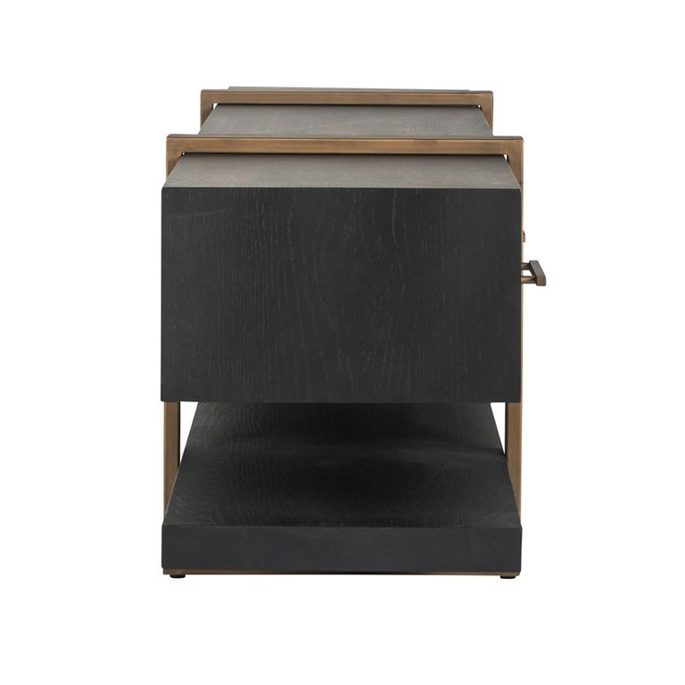 Cambon Dark Oak and Brass Extra Large TV Unit