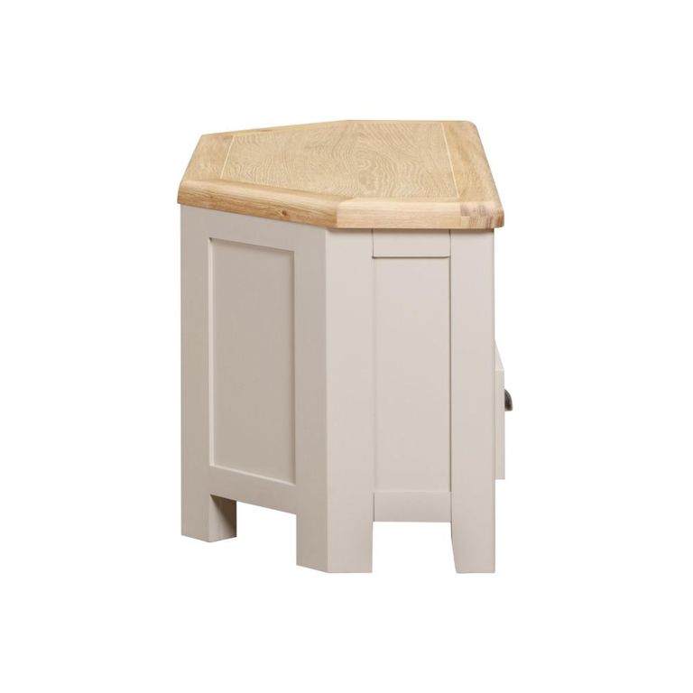 Windermere Painted Corner TV Unit - 2 Drawer - Oyster Grey