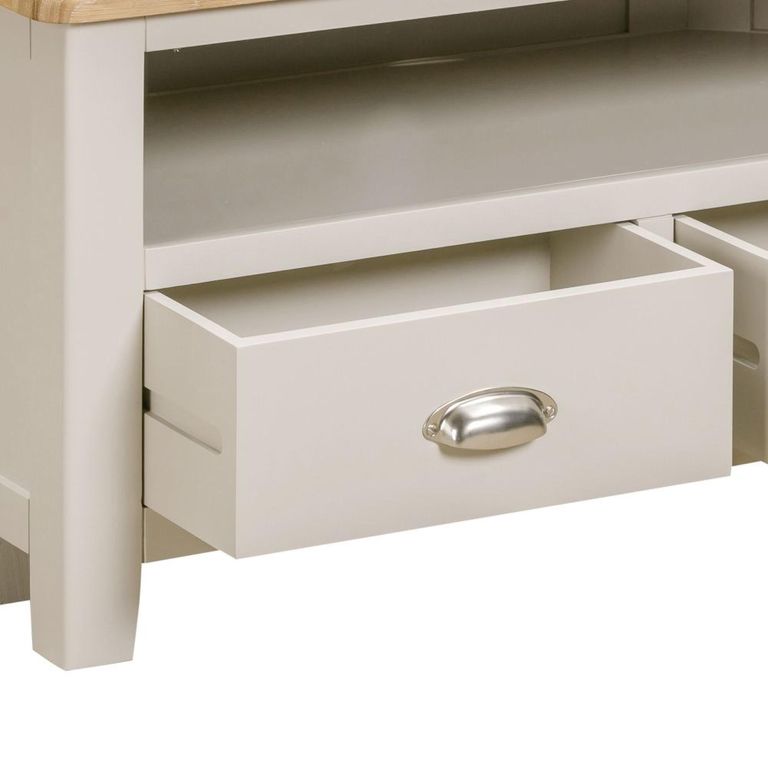 Windermere Painted Corner TV Unit - 2 Drawer - Oyster Grey