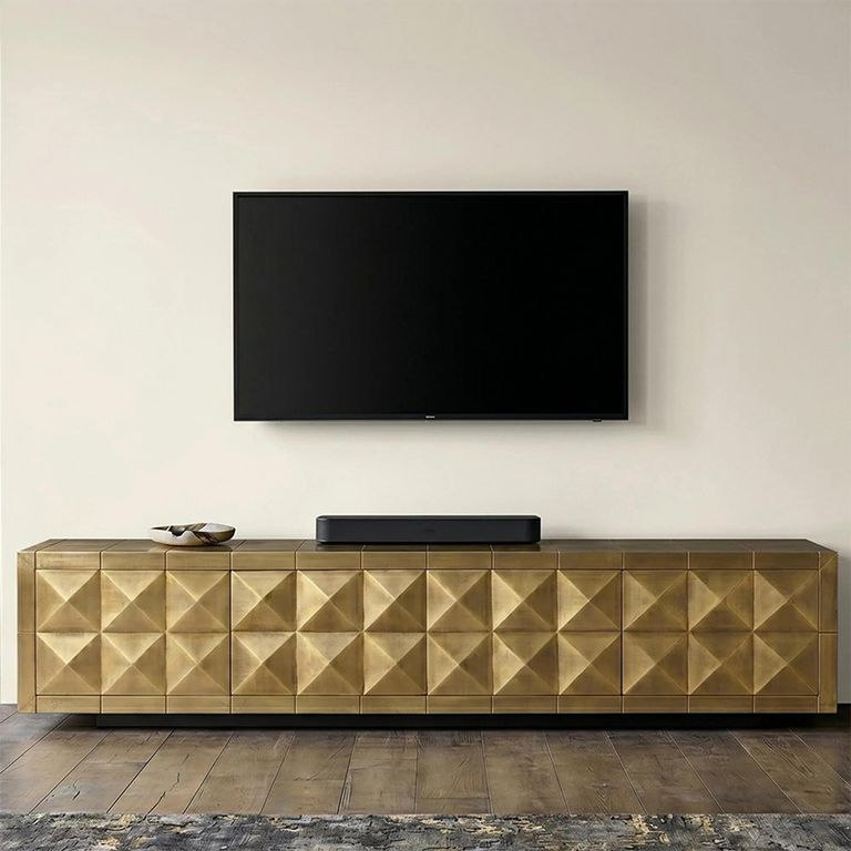 Collada TV Cabinet - 4 Door - 220cm - Large - Brushed Gold