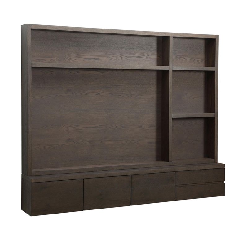 Lachance Floating TV Media Wall Cabinet - 3 Door - 220cm - Large - Wall Mounted - Brown - Oak