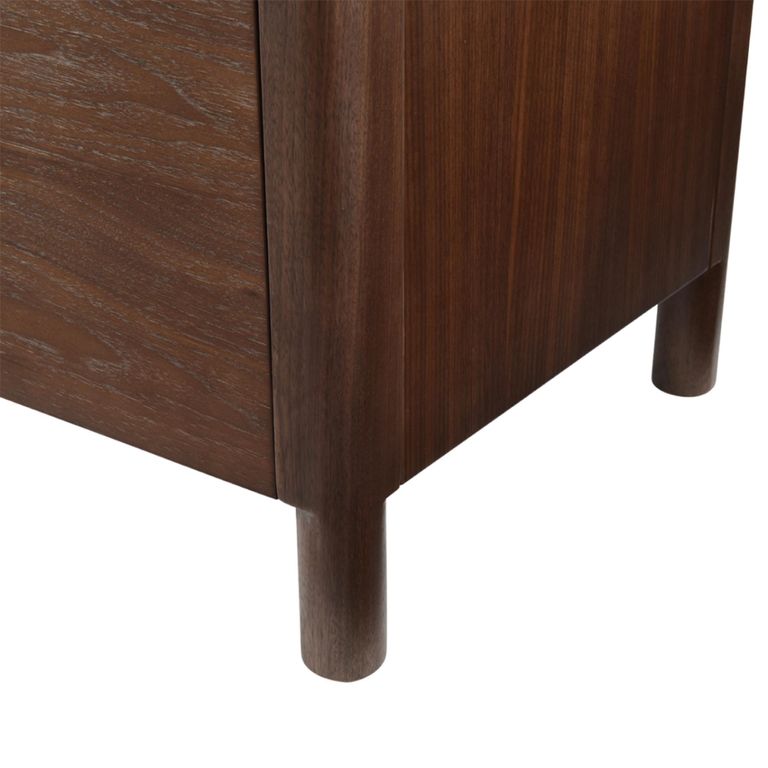 Willow TV Unit - 2 Door - 2 Drawer - Tobacco Walnut and Beige - Wood and Marble Effect