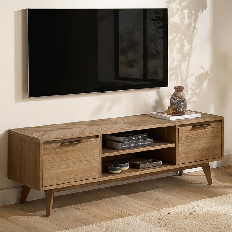 Sorrento TV Unit - 2 Door - 149cm - Medium - Chevron - Elm Wood
