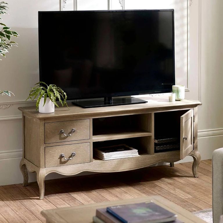 Camille TV Unit - 1 Door - 135cm - French Style - Natural - Limed Oak