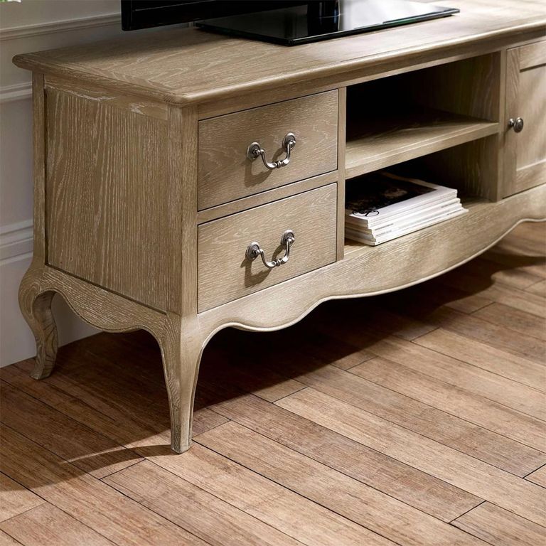 Camille TV Unit - 1 Door - 135cm - French Style - Natural - Limed Oak