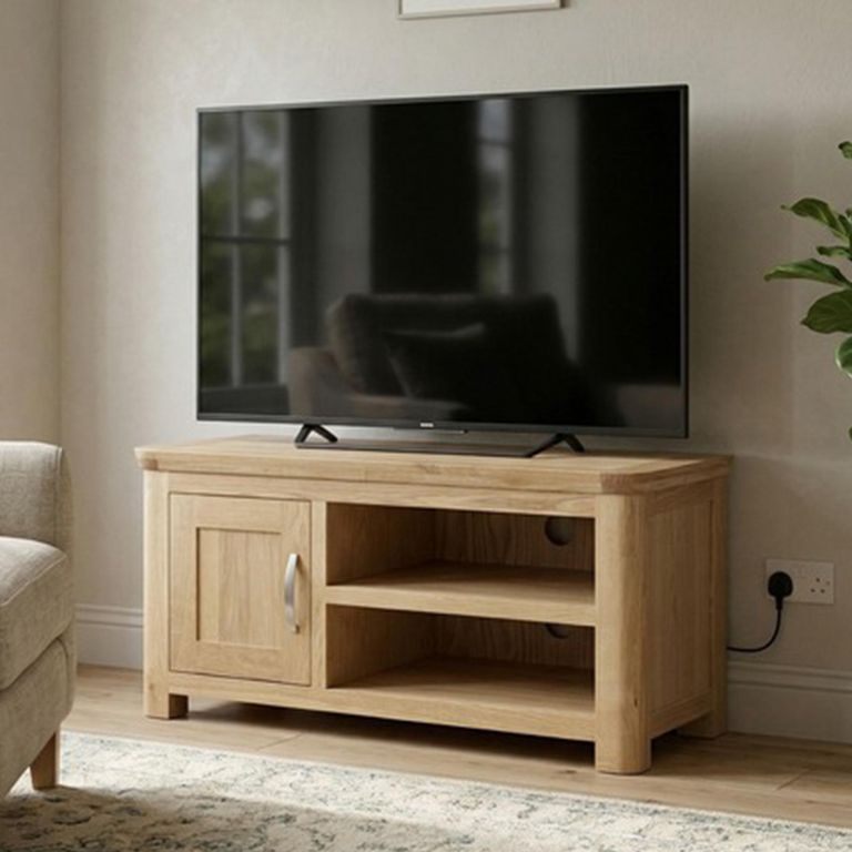 Treviso Oak Standard TV Unit - 1 Door - 100cm - Compact
