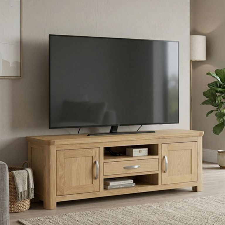 Treviso Oak TV Unit - 2 Door - 145cm - Medium