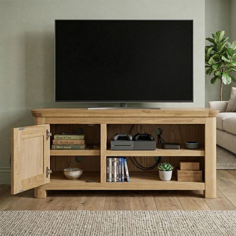 Treviso Oak Standard TV Unit - 1 Door - 100cm - Compact