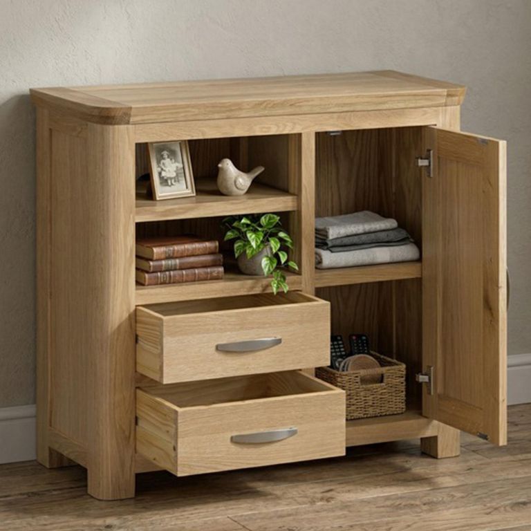 Treviso Oak TV Unit - 1 Door - 86cm - Compact