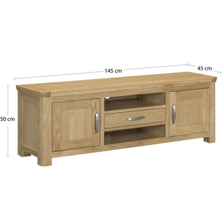 Treviso Oak TV Unit - 2 Door - 145cm - Medium