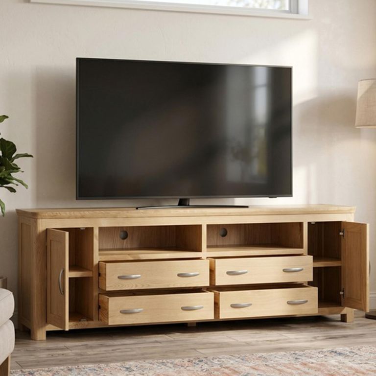 Treviso Oak TV Unit - 2 Door - 220cm - Large