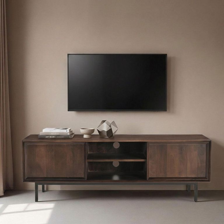 Ravenstein TV Unit - 2 Door - 150cm - Medium - Chestnut - Mango Wood