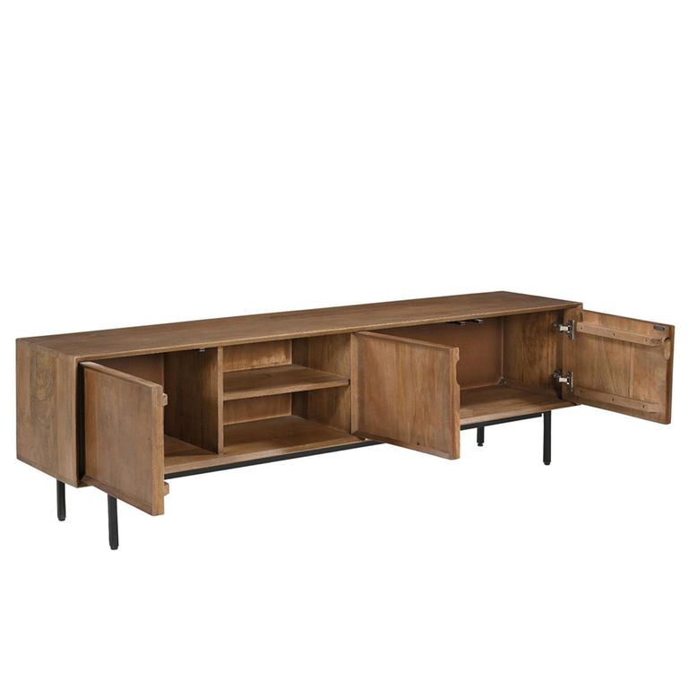 Ravenstein TV Unit - 3 Door - 180cm - Medium - Natural - Mango Wood