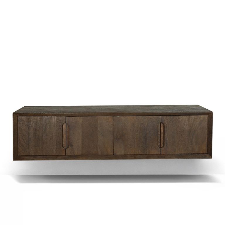 Cortez Floating TV Unit - 4 Door - 140cm - Medium - Wall Mounted - Malta - Mango Wood