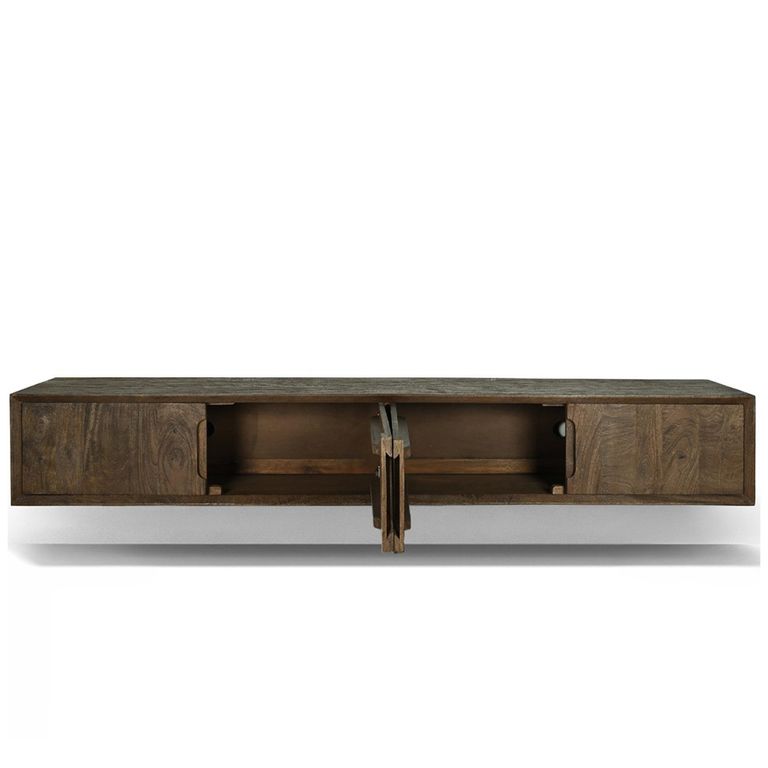 Cortez Floating TV Unit - 4 Door - 220cm - Large - Wall Mounted - Malta - Mango Wood