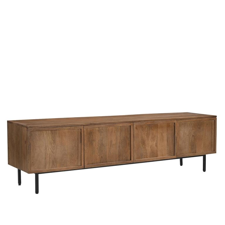 Elan TV Unit - 4 Door - 180cm - Medium - Natural - Mango Wood