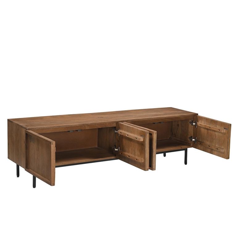 Elan TV Unit - 4 Door - 180cm - Medium - Natural - Mango Wood