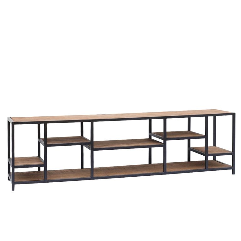 Flow Open TV Unit - 180cm - Medium - Natural - Mango Wood