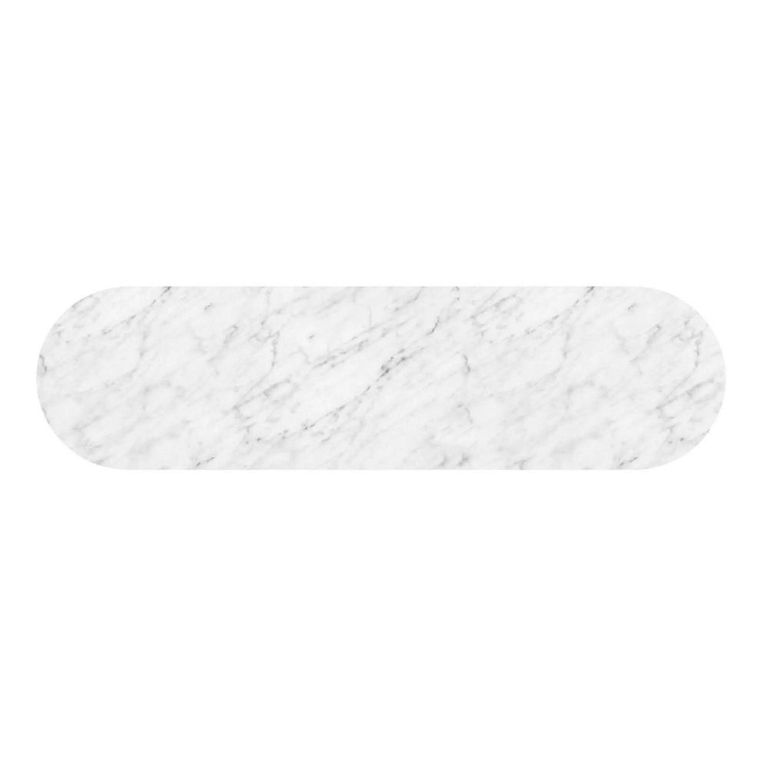 Clearance - Isabella Grey TV Unit - 150cm Curved Storage Fluted - White Marble Top - FSS17481