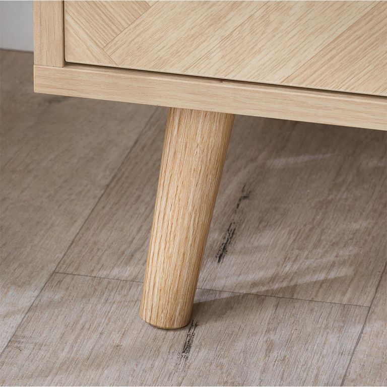 Herringford Oak TV Unit - 1 Door - 100cm - Chevron - Compact