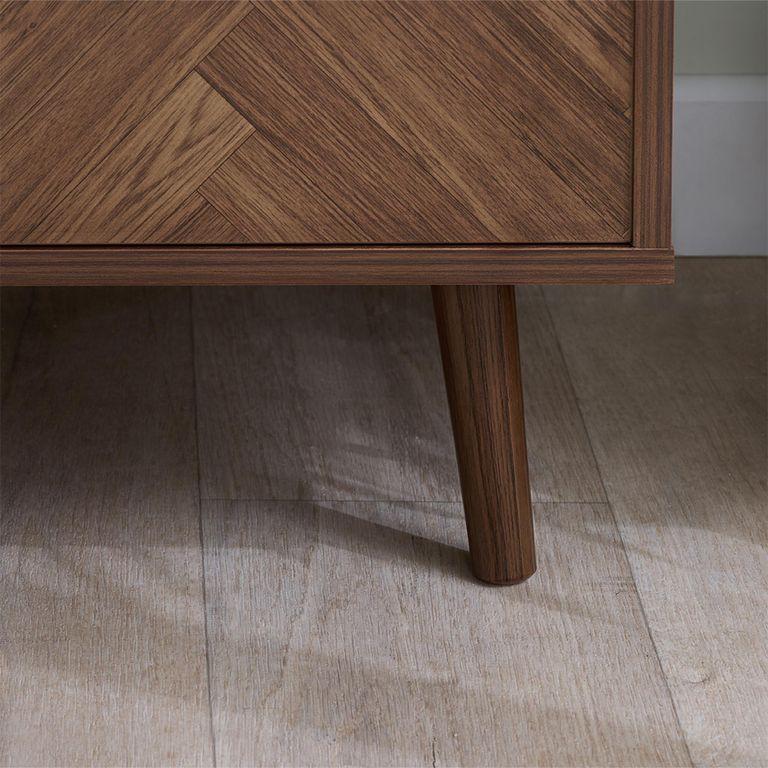 Herringford TV Unit - 2 Door - 140cm - Chevron - Medium - Walnut
