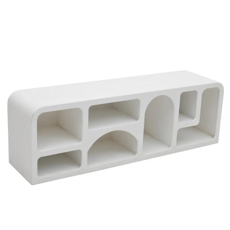 Geo White TV Cabinet - 160cm - Medium - Geometric Design
