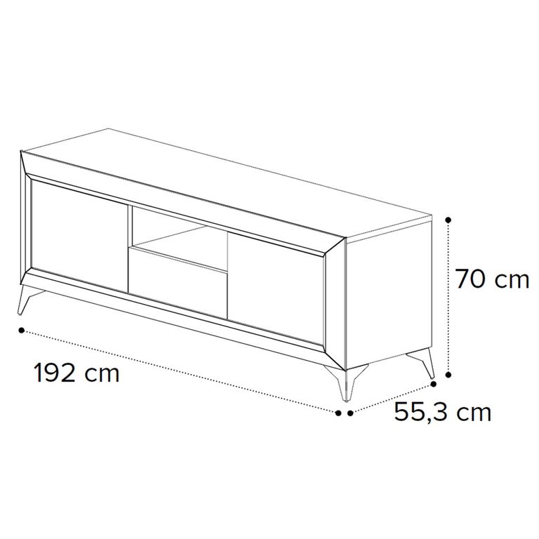 Prestige Italian TV Unit - 2 Door 1 Drawer - Urban Velvet and Rich Tobacco