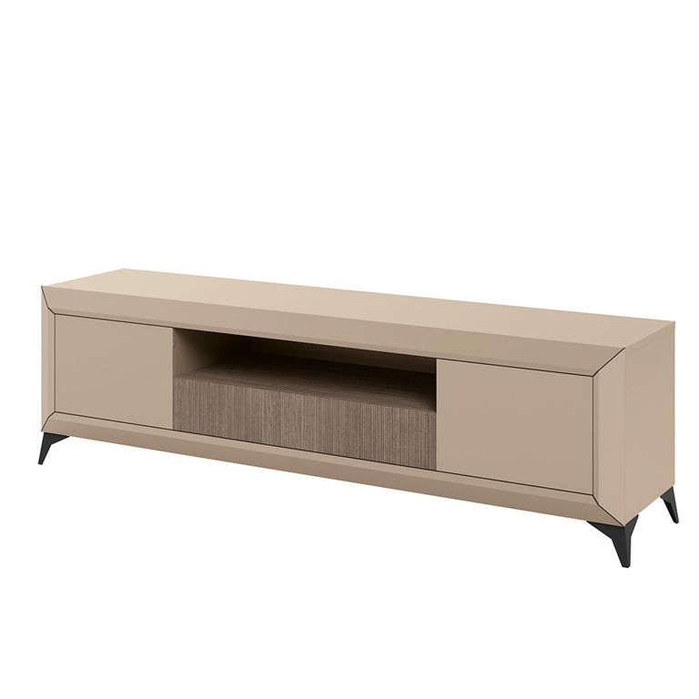 Prestige Italian TV Unit - Maxi - 2 Door 1 Drawer - Urban Velvet and Rich Tobacco