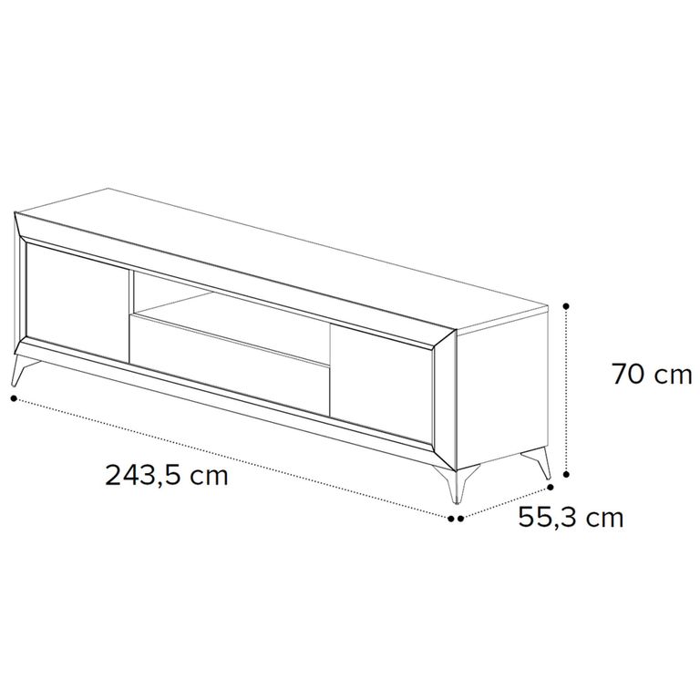 Prestige Italian TV Unit - Maxi - 2 Door 1 Drawer - Urban Velvet and Rich Tobacco
