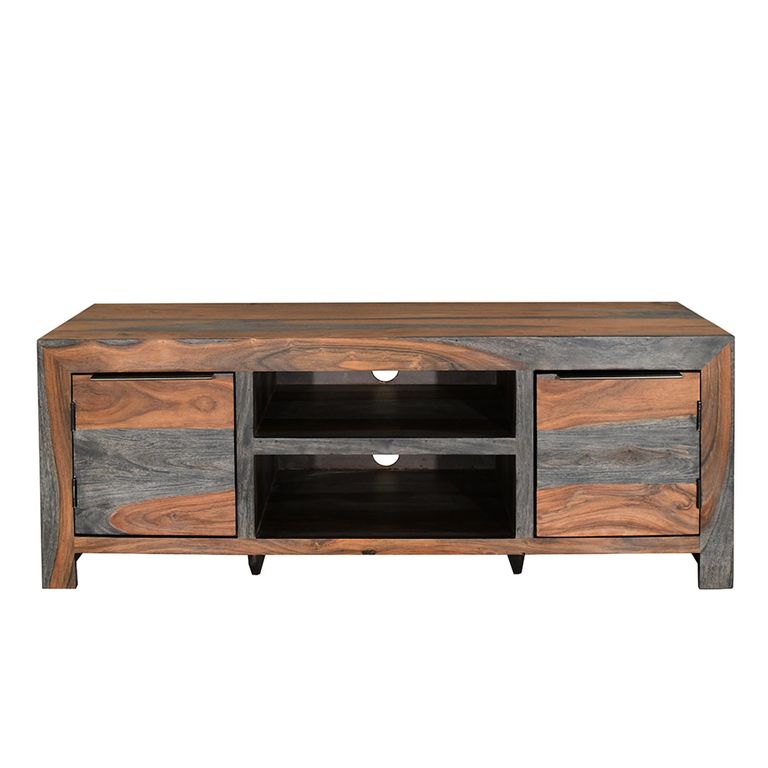 Cube Goa Petite TV Unit - 2 Door - 112cm - Compact - Rustic Sheesham