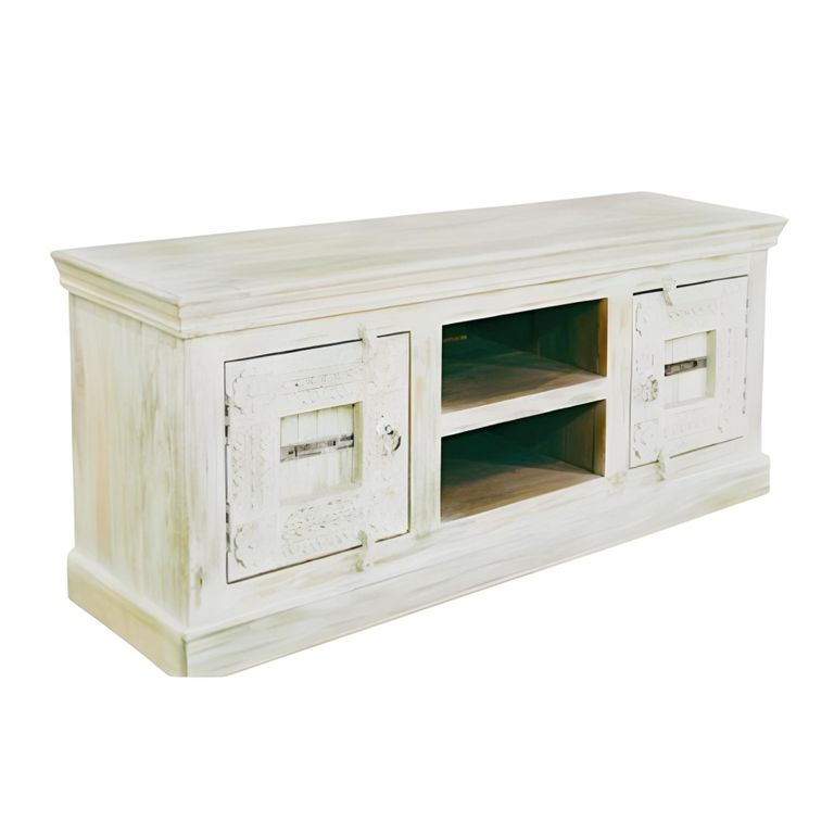 Heritage TV Unit - 2 Door - 150cm - Medium - Distressed - Mango Wood