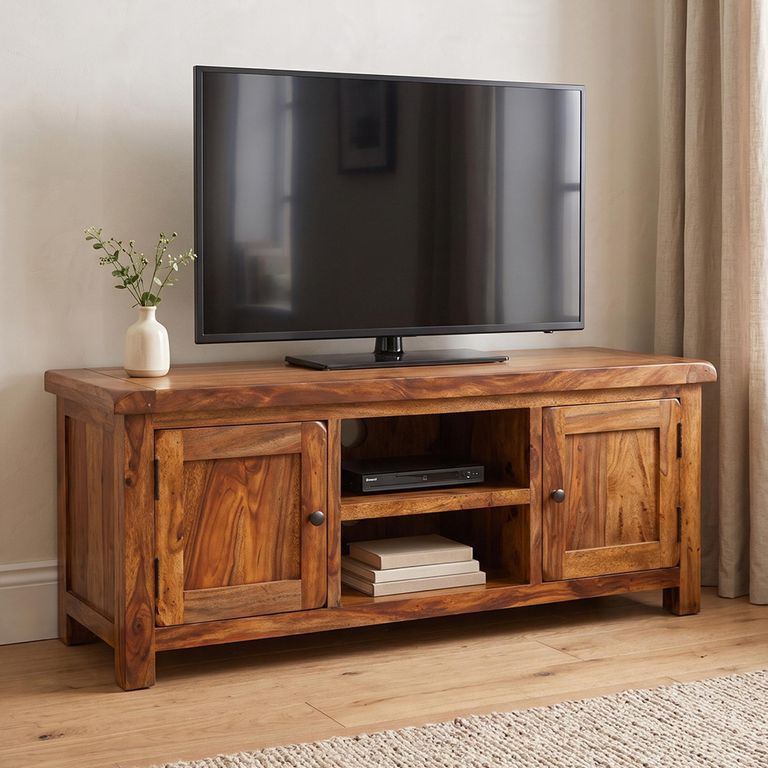 Vellar Sheesham Wood 135cm 2 Door Small TV Unit