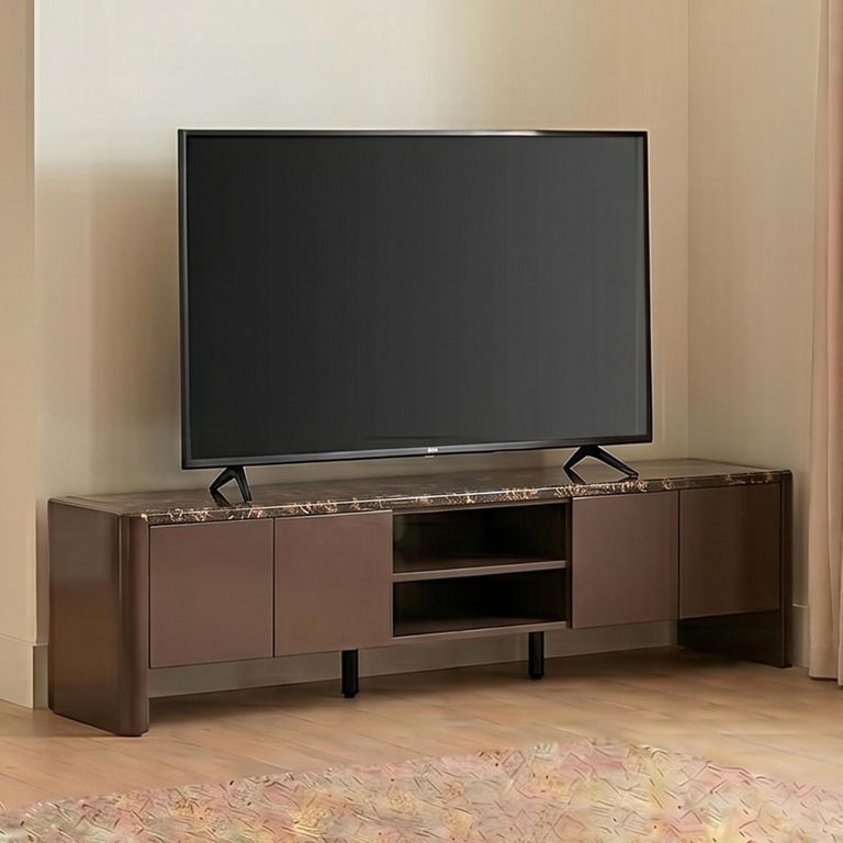 Almundi TV Unit - 4 Door - 199.5cm - Large - Chocolate Brown - Ceramic