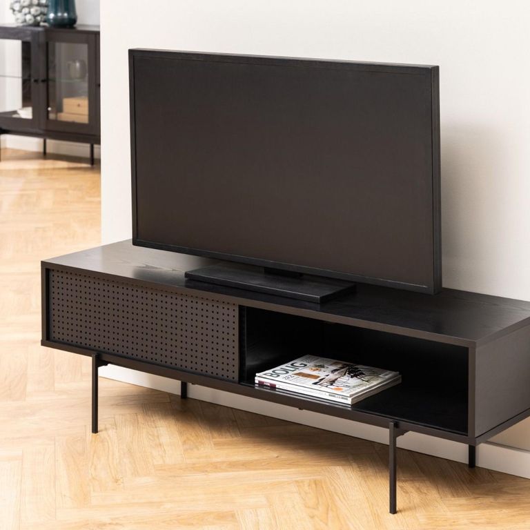 Angus TV Unit - 1 Sliding Door - 140cm - Black Ash