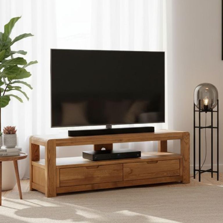 Bergen TV Unit - 2 Drawer - Oak