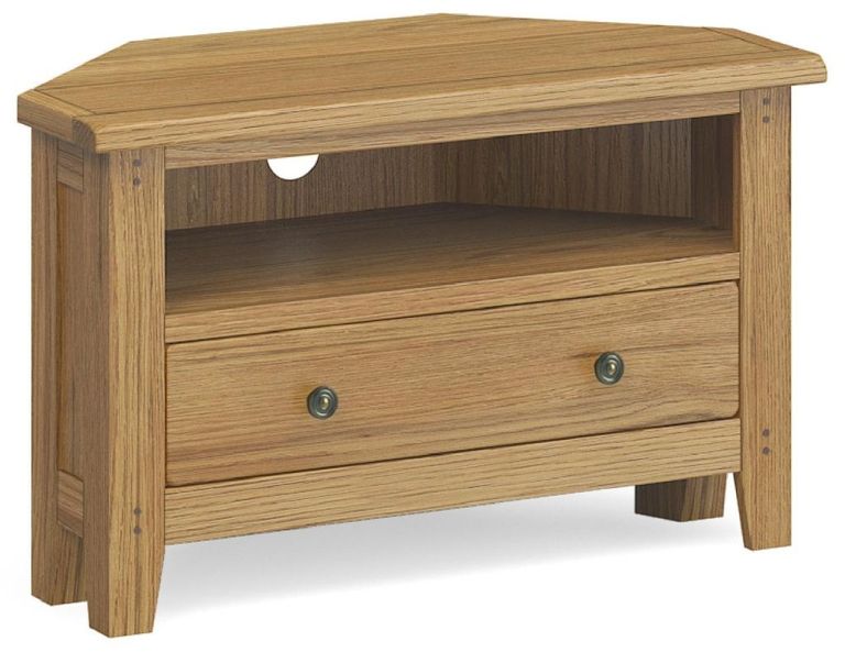 Burford Corner TV Unit - 90cm - Oak