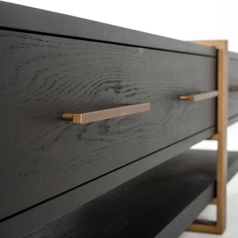 Cambon Dark Oak and Brass Extra Large TV Unit